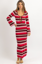 LEO PINK KNIT MAXI DRESS