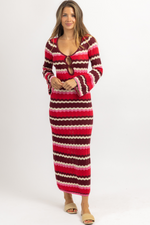 LEO PINK KNIT MAXI DRESS