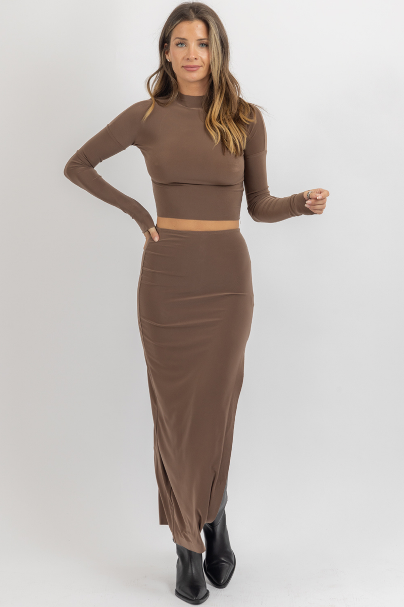 LEXIE BROWN SKIRT SET