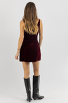 LOUISA BURGUNDY VELVET DRESS