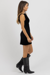 LOUISA BLACK SUEDE DRESS