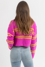 LOUIS FUCHSIA COLLARED SWEATER