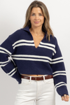 LOUIS NAVY COLLARED SWEATER