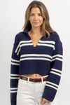 LOUIS NAVY COLLARED SWEATER