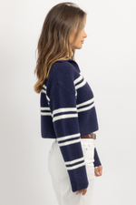 LOUIS NAVY COLLARED SWEATER