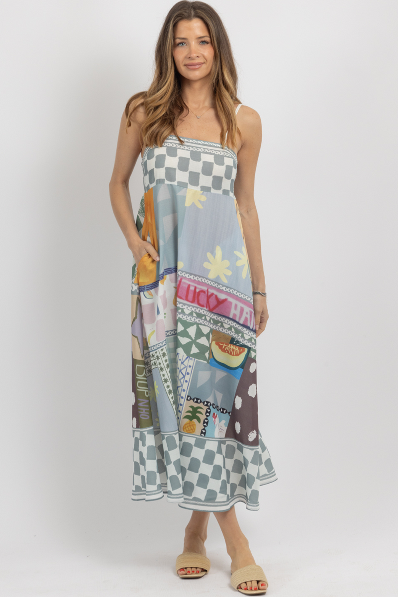 LUCKY GRAPHIC MAXI DRESS *BACK IN STOCK*