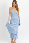 SOLAR TIE STRAP BLUE DRESS