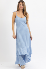 SOLAR TIE STRAP BLUE DRESS