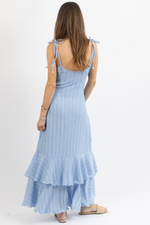 SOLAR TIE STRAP BLUE DRESS