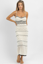 LUNA WHITE + BLACK CROCHET DRESS