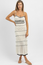 LUNA WHITE + BLACK CROCHET DRESS