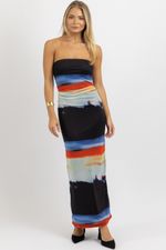 LYDIA MULTIPRINT MAXI DRESS