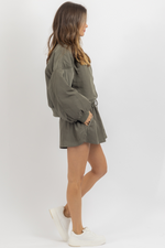 MALIBU OLIVE BOMBER + SHORT SET