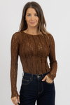 MALIYAH BROWN LACE TOP