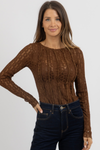 MALIYAH BROWN LACE TOP