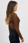 MALIYAH BROWN LACE TOP