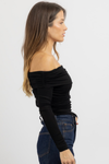 MIDNIGHT OFF SHOULDER BODYSUIT