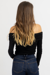 MIDNIGHT OFF SHOULDER BODYSUIT