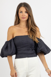 MIDNIGHT STATEMENT SLEEVE TOP