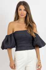 MIDNIGHT STATEMENT SLEEVE TOP