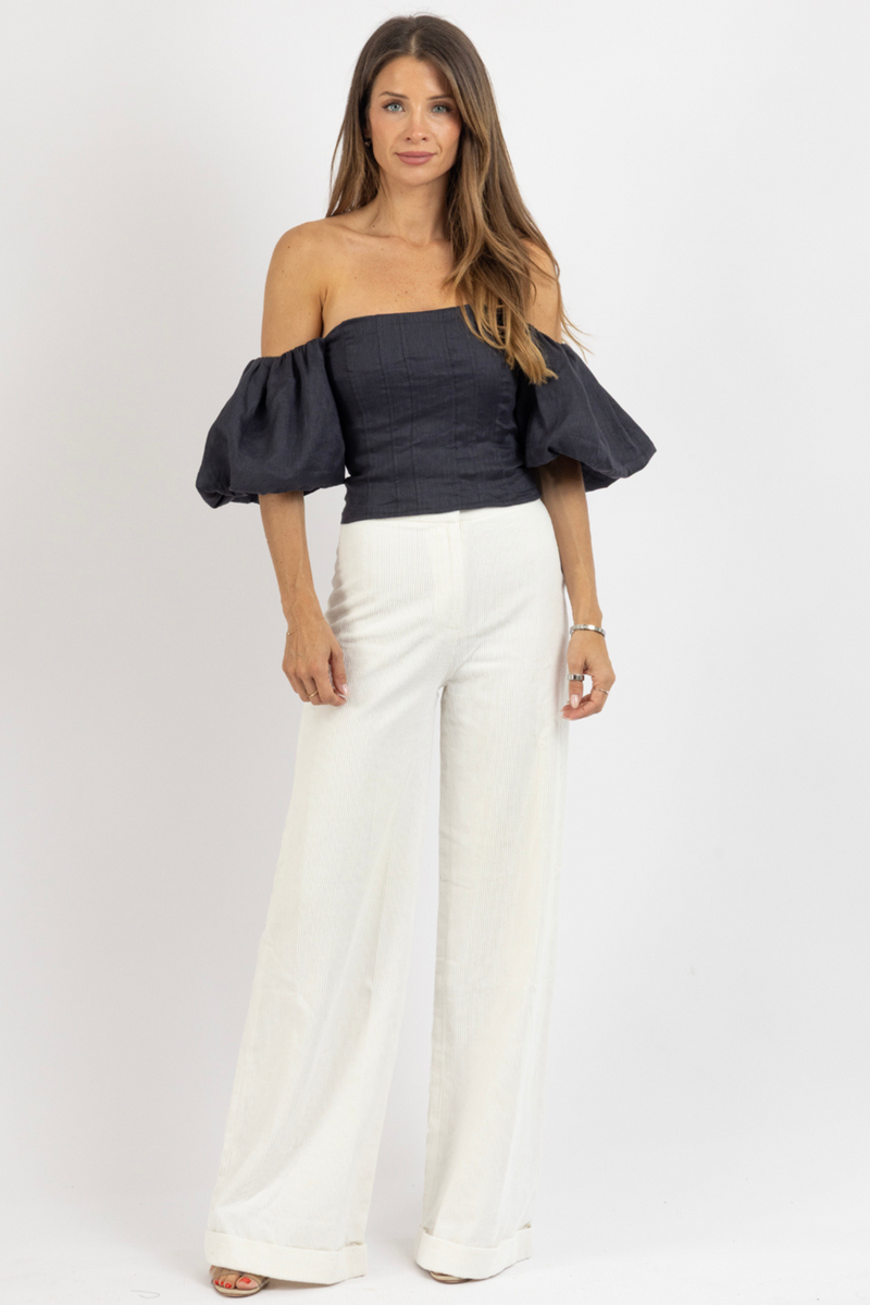 MIDNIGHT STATEMENT SLEEVE TOP
