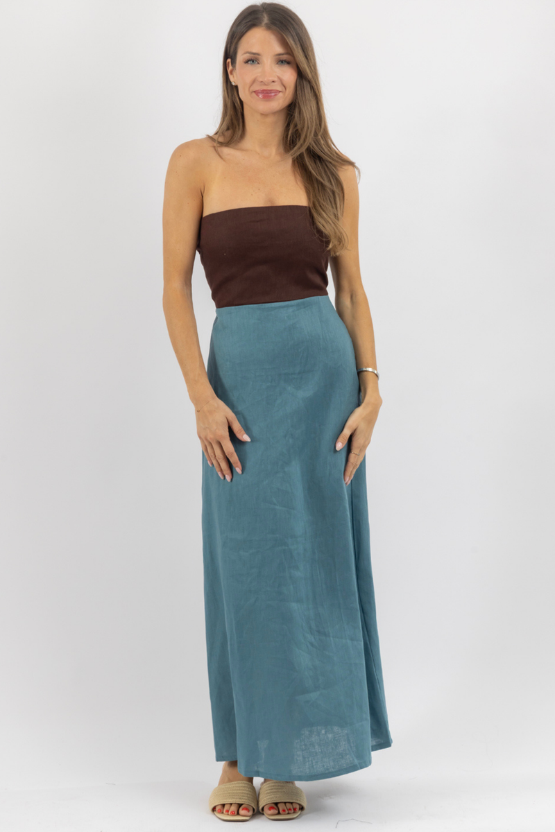 MILANO BLUE LINEN DRESS