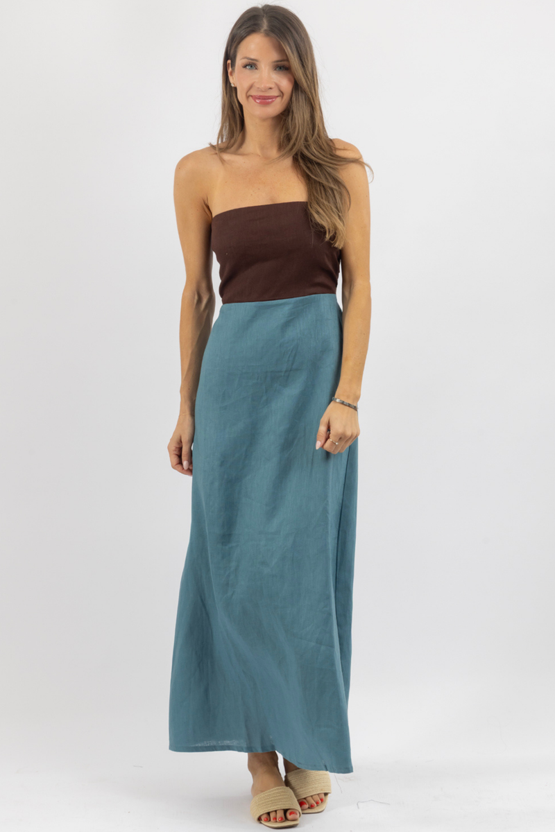 MILANO BLUE LINEN DRESS