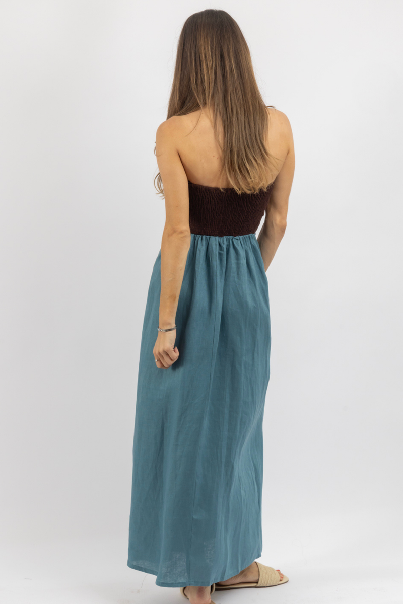 MILANO BLUE LINEN DRESS