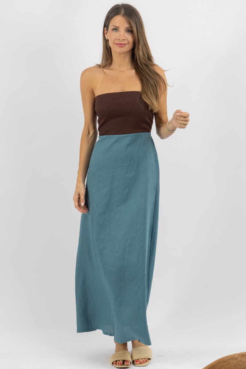 MILANO BLUE LINEN DRESS