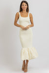 ANNELISE CREAM MIXED MEDIA DRESS