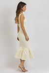 ANNELISE CREAM MIXED MEDIA DRESS