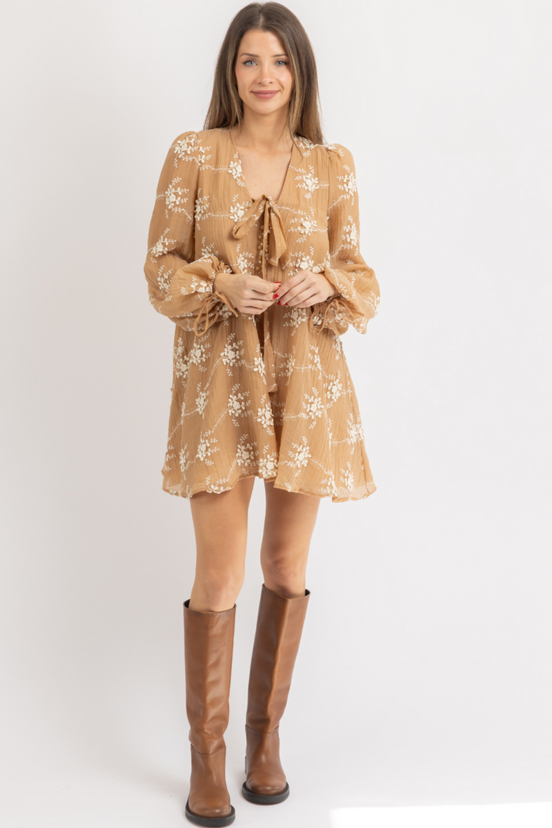 KEELY EMBROIDERED MINI DRESS