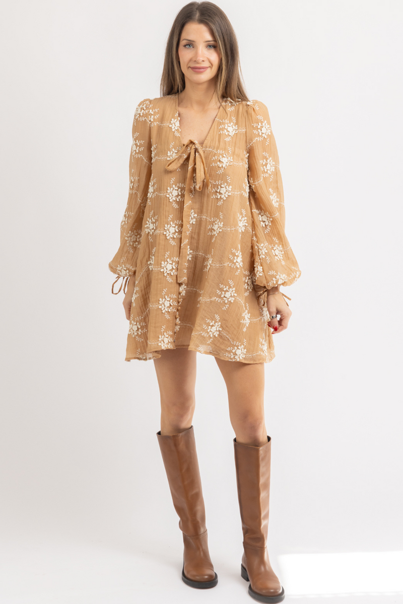 KEELY EMBROIDERED MINI DRESS