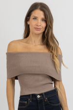 ROWAN TAUPE KNIT TOP
