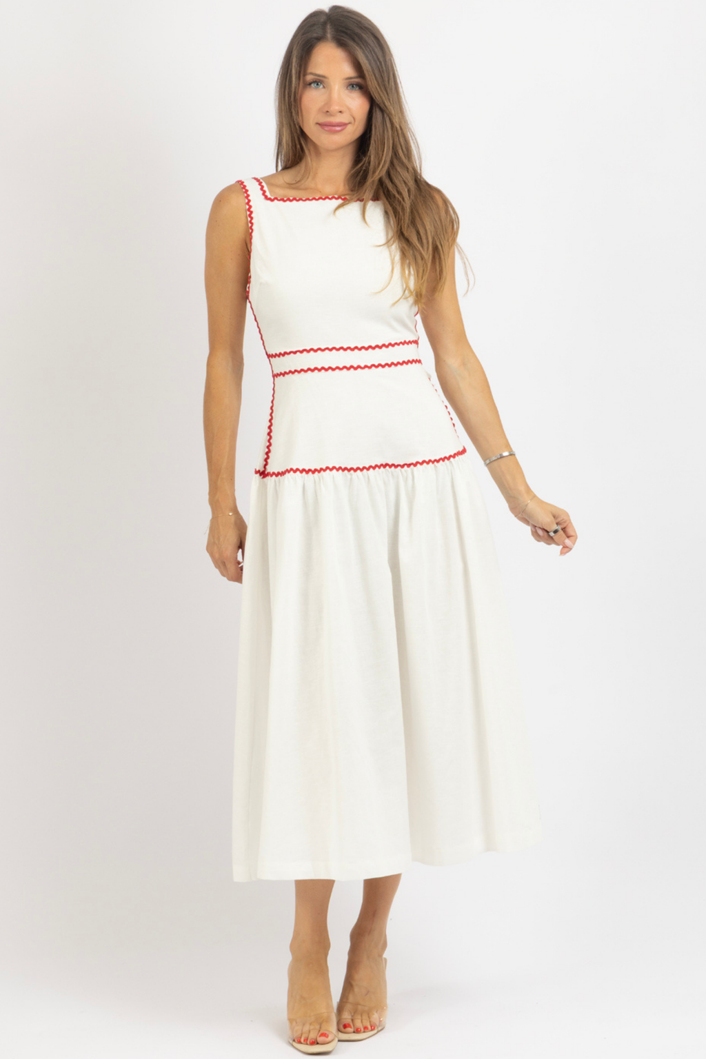 MONA TRIM MIDI DRESS