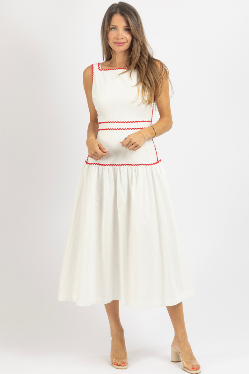 MONA TRIM MIDI DRESS