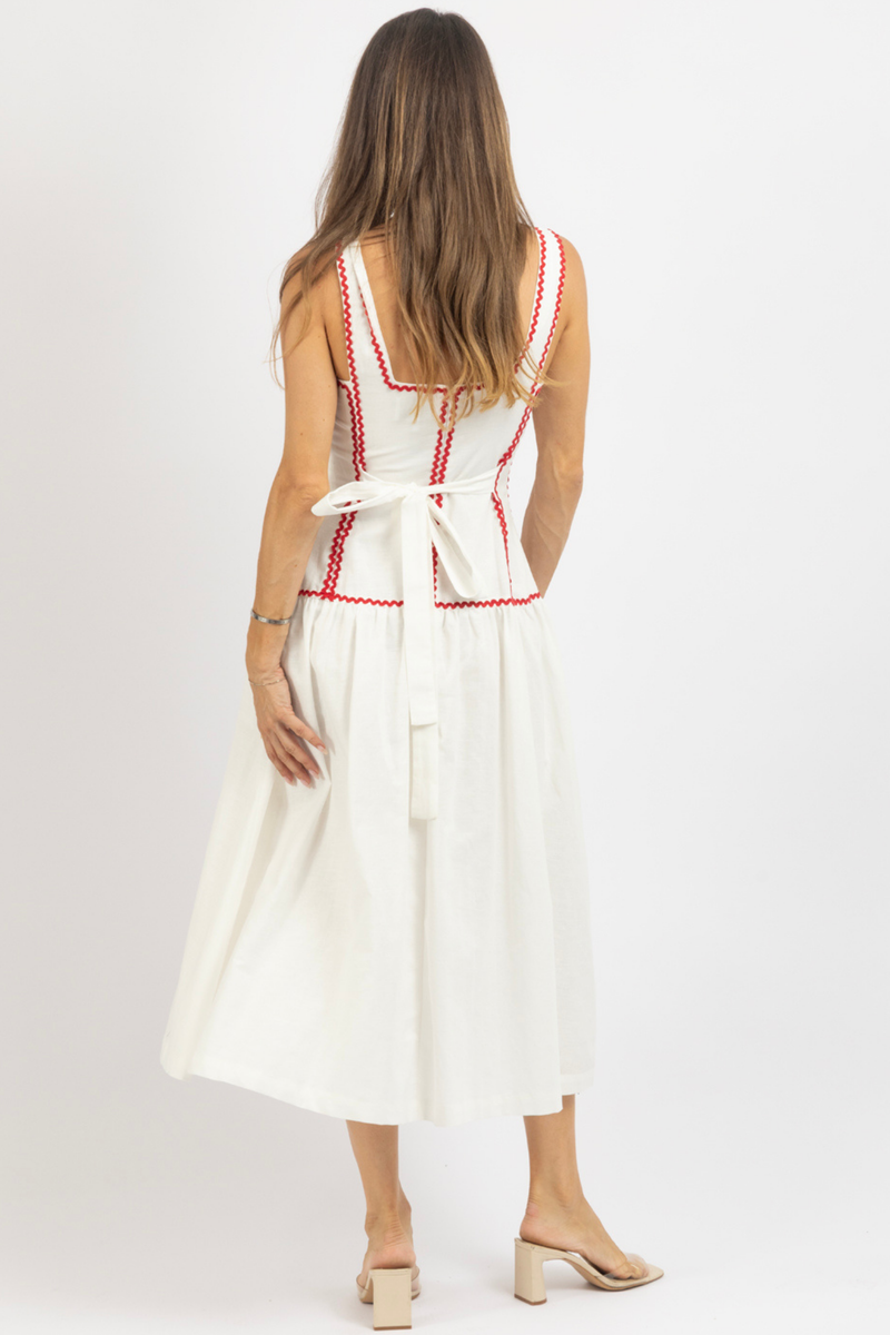 MONA TRIM MIDI DRESS