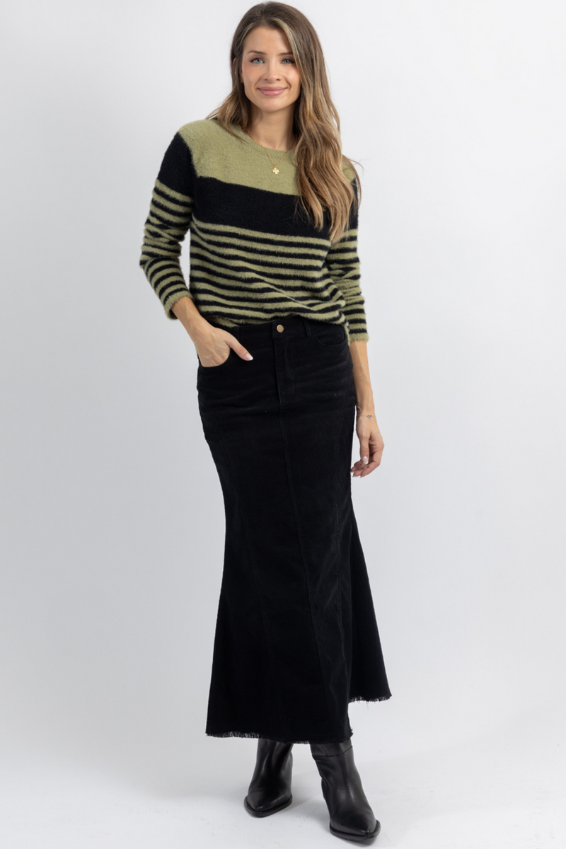 MONROE CORDUROY MAXI SKIRT – L'ABEYE MONROE CORDUROY MAXI SKIRT – L'ABEYE