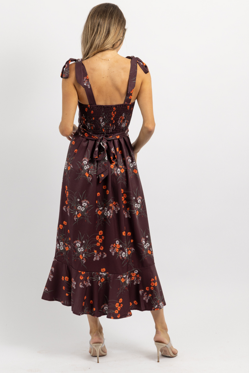 MOON BAY TIE STRAP MIDI DRESS