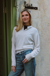 NANCY ECRU KNIT TOP