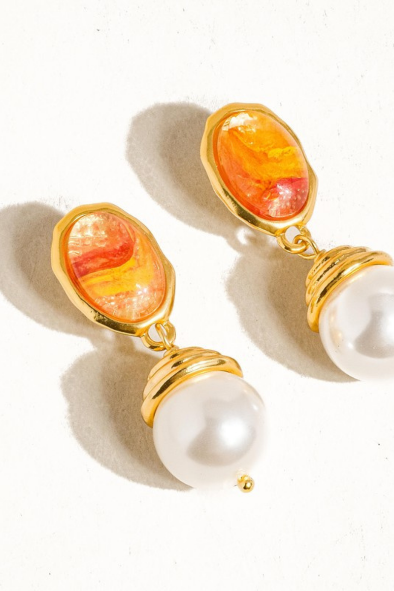 NADIA AMBER DROP EARRING