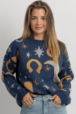ISN'T SHE LUCKY NAVY SWEATER