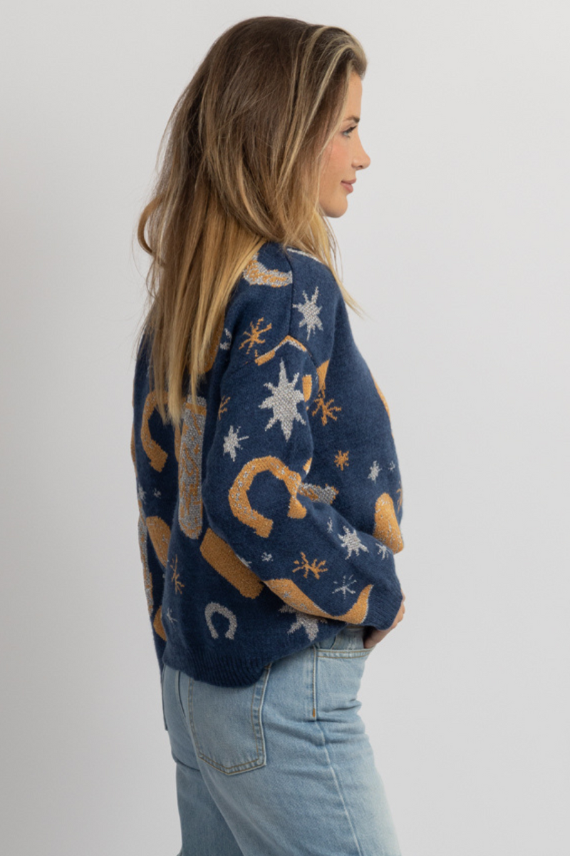 ISN'T SHE LUCKY NAVY SWEATER
