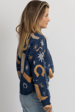 ISN'T SHE LUCKY NAVY SWEATER