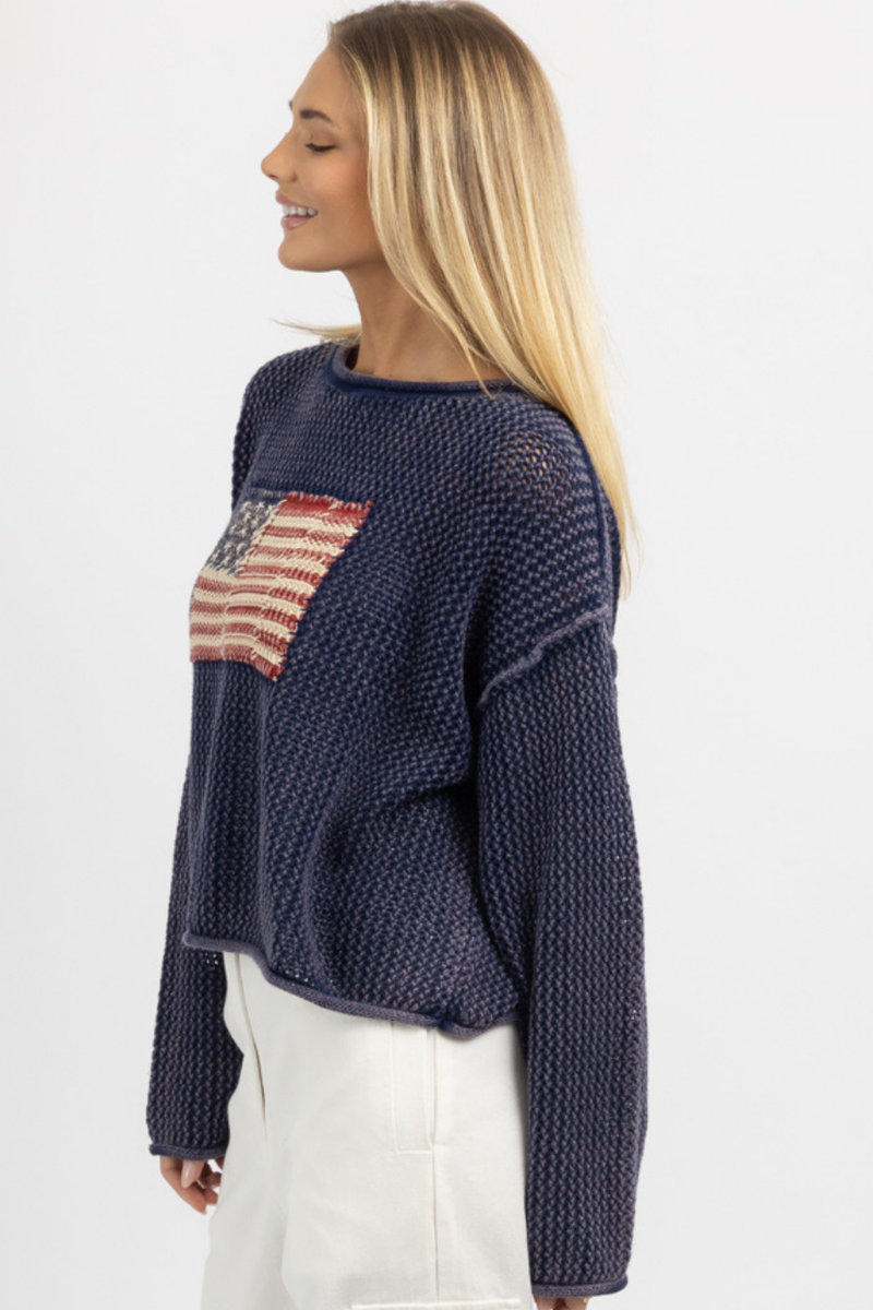 USA NAVY KNIT SWEATER