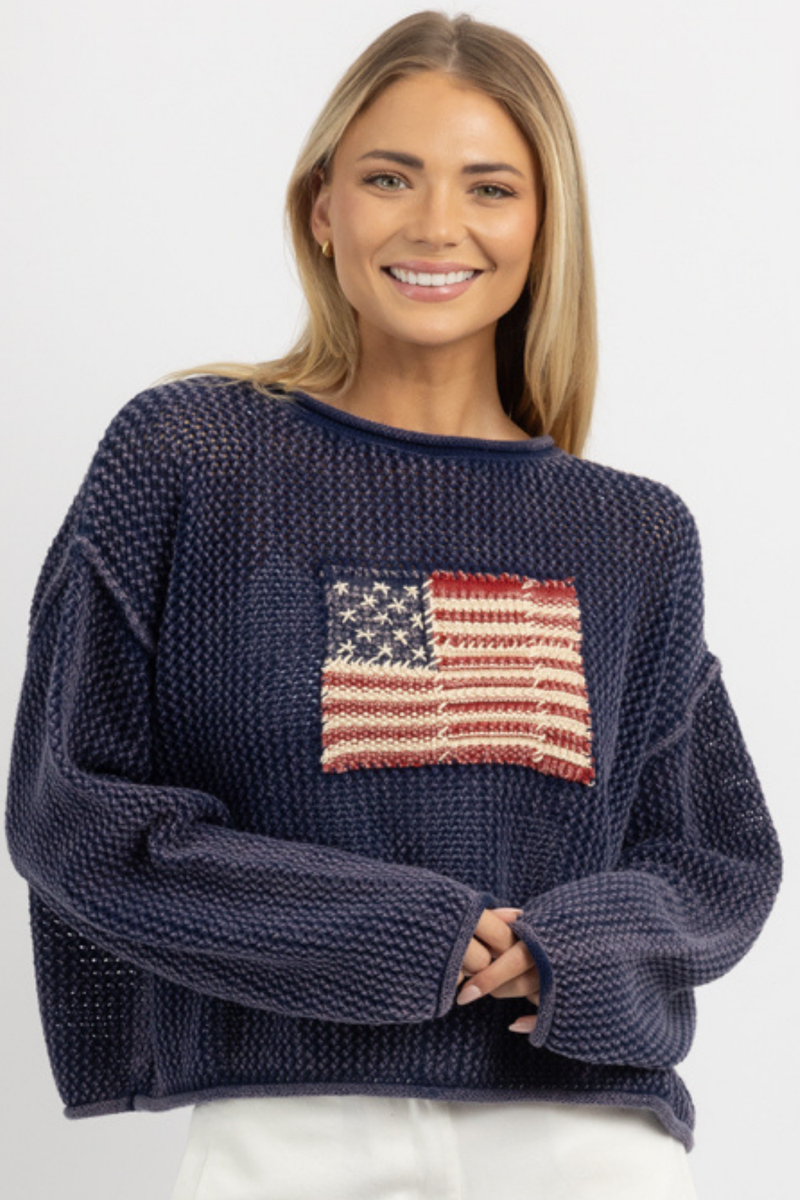 USA NAVY KNIT SWEATER