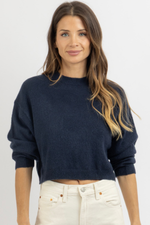NAVY CREW SWEATER