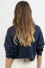 NAVY CREW SWEATER