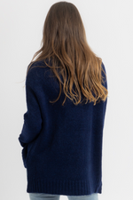 BELLA NAVY RELAXED SWEATER