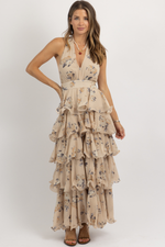 WREN FLORAL HALTER MAXI DRESS